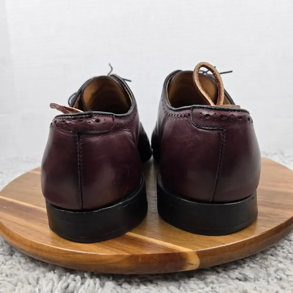 Allen Edmonds Mens 13 3E Wide Hale Oxblood Cap Toe Brogue Oxford Dress Shoe